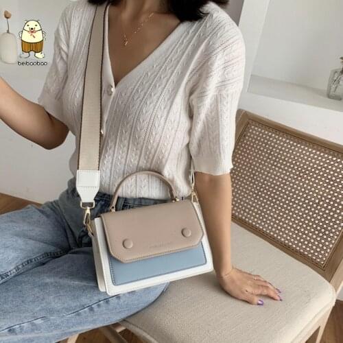 Beibaobao Lady Bags Crossbody Purses New Fashion High Quality Shoulder Bag Handbag Mini Purses PU Leather Contrast Color