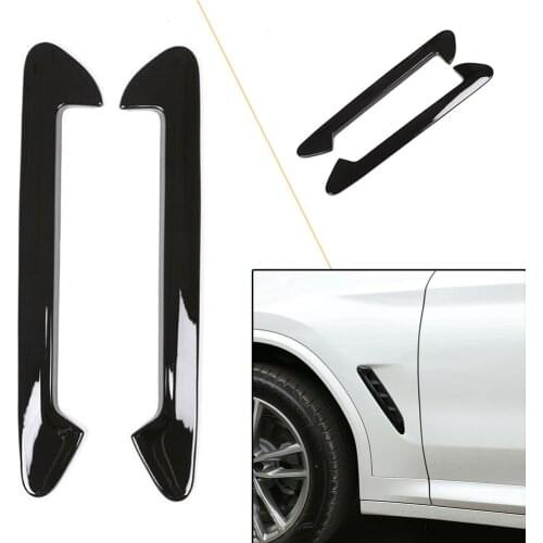 1 Pair Car Side Air Fender Vent Cover Trim Protection for BMW X3 G01 X4 G02 2018 2019 2020 Glossy Black