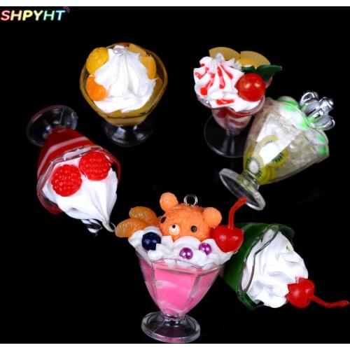 1pc Mini Food Doll Accessories Dollhouse Miniature Drink Ice Cream Cups Set Model Pretend Play Fit Play House Toy high quality