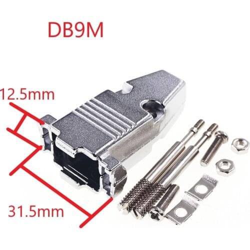 1 piece D-Sub Connector Hood 9 15 Pin 180 Degree Cable Exit 2v2 2w2 5w1 Assembly Hardware 2 Backshell Shielded Metal Zinc Alloy