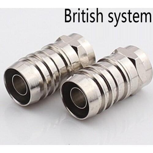 10pcs Copper Cable TV CATV Connector British F male 75-5F Four-shielded Connector for RG6