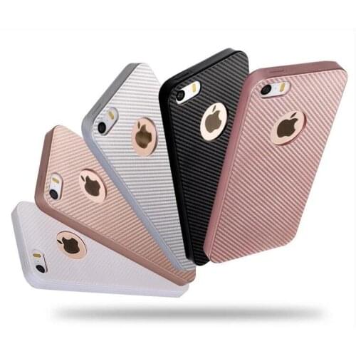 100pcs/lot free shipping Luxury Carbon Fiber Soft TPU Back Cover Case for iPhone 7 7 Plus 6 6 Plus 5S SE