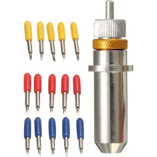 15 PCS 30/45/60 Degree Vinyl Cutter Carbide Blades with Blade Holder Blade Housing for Silhouette Cameo 3 Vinyl Cutting Machines