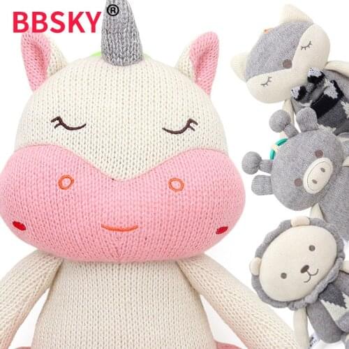 30cm Kawaii Animal Plush Dolls Kids stuffed toys for children soft comfort sleeping pillow Lion Unicorn Pink Decoration Lovely