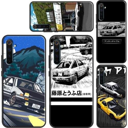 Initial D Drift Car For OnePlus 9 9Pro 7 8 8Pro 8T 9R Case For Realme 8 7 6 Pro Q3 C3 C11 C15 C21 GT Neo Cover