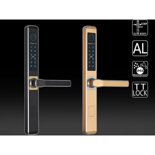 Ttlock APP Remote Double Sided Combination Glass Door Lock with Fingerprint Fingerprint password smart lock