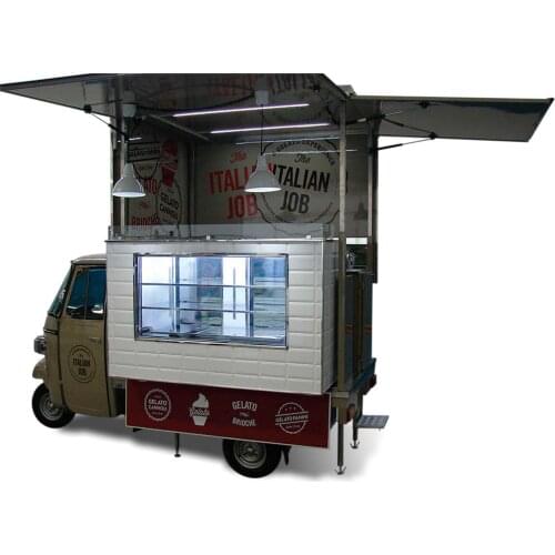 Electric Tuk Piaggio Ape Car Restaurant Kitchen Hot Dog Truck Gelato Mobile Food Carts Bubble Tea Truck