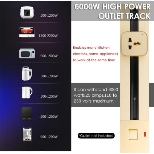 Track Socket Socketable Socketbar Electric Power Extender Wall Slide Outlet Rail for kitchen Bedroom Desk Table Free Punch