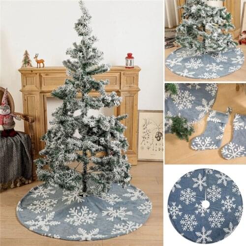 White Snowflake Christmas Tree Skirt Plush Fur Carpet christmas Tree decoration Floor Mat noel 2022 navidad new year Party Decor