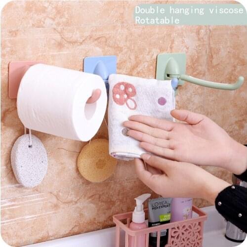 Towel Wall Hook Colorful Space Double Hooks Bathroom Kitchen Door Clothes Key Hat Bag Hanger Rack Holder