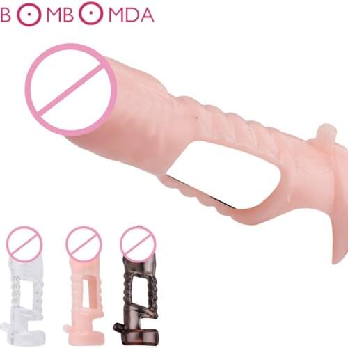 Adult Sex Products Men Penis Ring Dick Sleeve No Bullet Vibrator Reusable Penis Enlargement Extender Sex Toy Cock Penis Sleeve