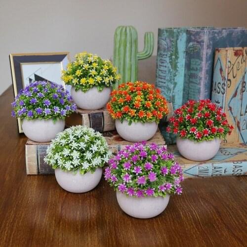 Artificial Plants Bonsai Small Tree Pot Plants Fake Flowers Potted Ornaments For Home Decoration Hotel Garden Decor