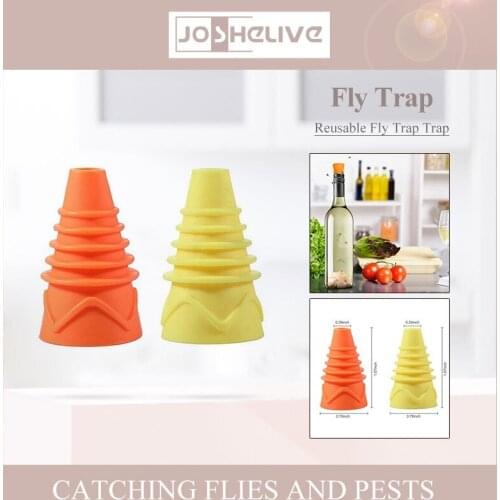 Indoor Fruit Fly Traps Reusable Kitchen Fly Bottle Top Traps Outdoor Traps Pest Control Products For Household Garden Supplies