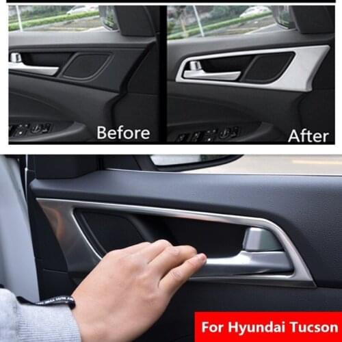 Car Door Handle Bowl Covers for Hyundai Tucson 2015 2016 2017 ABS Auto Interior Decoration Door Handle Frame