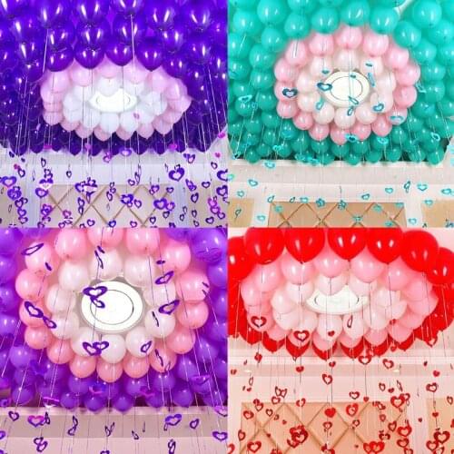 Laser Sequin Double Love Heart Shape Wedding Room Decor Marriage Room Backdrop Wedding Scene Layout 100 Pcs Balloons Pendants