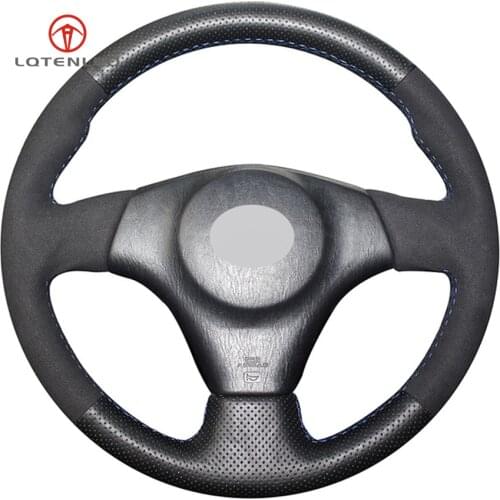 LQTENLEO Black Suede Leather Car Steering Wheel Cover for Toyota RAV4 Celica IS200 IS300 1998-2005 Corolla Matrix MR2 2000-2008