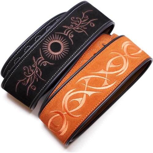 Matte Leather Soft Guitar Strap Adjustable Acoustic Electric Bass Strap Guitar Belt Guitar Parts Accessories