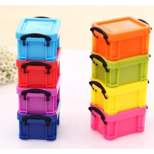 1PC Mini Lock Box Candy Color Home Furnishing Trumpet Mini Lock Box Super Cute Storage Boxes Accessories Organizer OK 0620