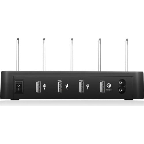 USB Desktop Charger Station 4 Port 40W USB Stand Charger for MacBook Pro iPhone X/8/8 Plus Power Charge QC 3.0 for Samsung