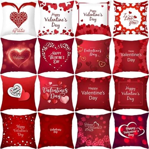 Valentines Day Red Letter Love Series Polyester Home Decoration Pillow Cover Living Room Decoration Pillow