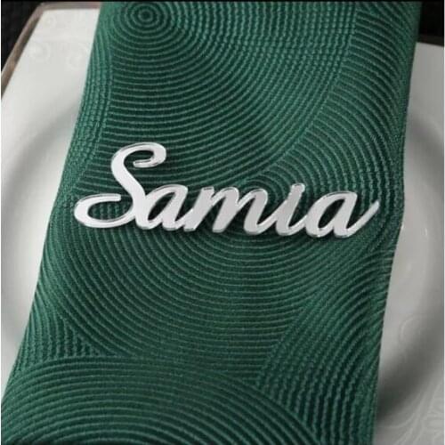 New laser cut names for wedding party acrylic mirror gold and silver elegant names for the plate and table decoration