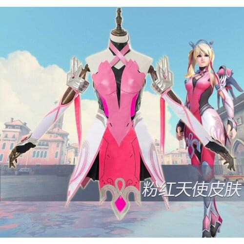 New Clothing Made The Game OW D.VA Pink Angel Skin Cosplay Costumes Full Set
