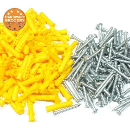 WholeSale High Quality Drywall Ribbed Plastic Anchors With Screws Kit 6x30mm 500pcs Set Expansion Pipe Wall Plug