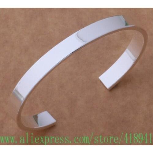 Silver Plated bangle bracelet, Silver Plated fashion jewelry Smooth bracelet /dyiamppa azkajqra AB058