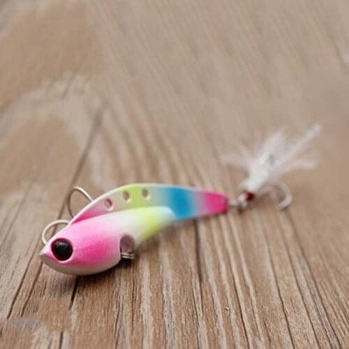 Simulation Metal VIB18g 25g 30g Freshwater Metal Fishing Bait Lifelike 3D Eyes With Feather High Quality Fishing Lure Hard Bait