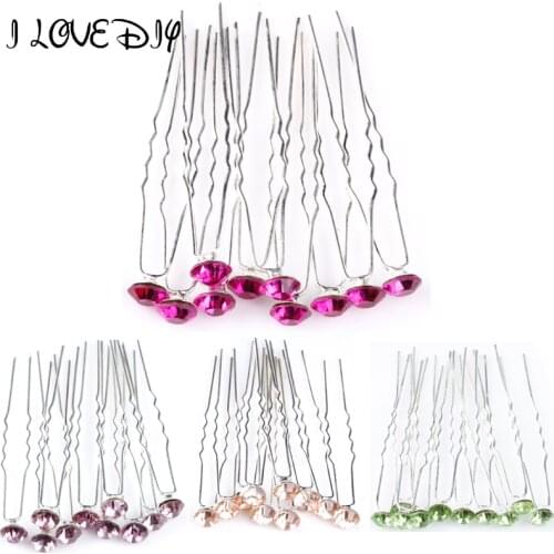 Silver Crystal Hair Pins Rhinestone Green Baby Hairpin in Girl 'Hair Accessories