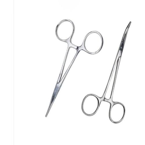 Stainless Steel Pet Dog Cat Pliers Ear Hair Tweezers Hand Tool Hemostatic Forceps Epilation Tools Urved/Straight Tip Forceps