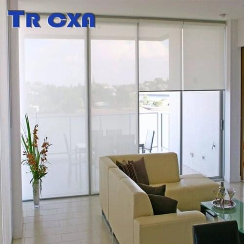 Solar Roller Shades Blinds Fireproof Sunscreen Light Filtering Window Coverings
