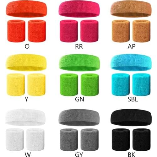 Sports Headbands and Wristbands Women Men Gym Workout Fitness Yoga Sweatbands Sweat Out of Your Eyes & Wrists
