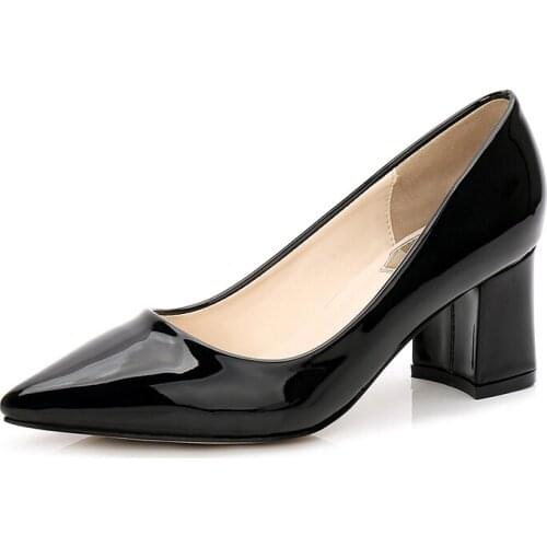 Pumps Oversized 40-46 Professional Pointed Toe High Heels Women Low Heel Daily Ladies Brand Shoes Daily Office Pumps