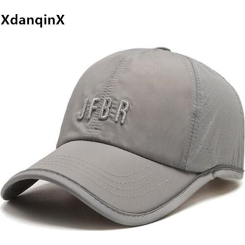 XdanqinX Summer Mens Cap Ultra-thin Breathable Baseball Caps Womens Mesh Hat Adjustable Size Couple Sports Cap Snapback Cap