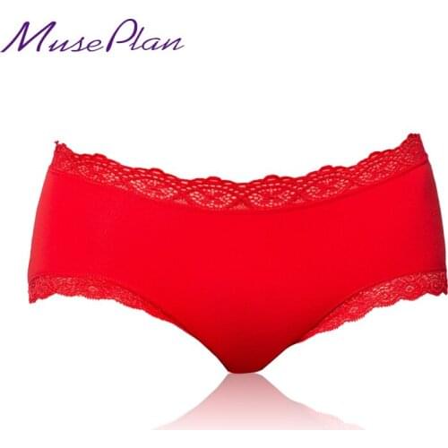 Women multi-colors quality panties, womens underwear Hot sale Modal with Lace Side best quality seamless sexy mid waist plus