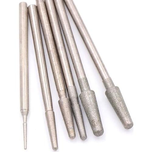 1/5/10PCS 1 - 3mm Diamond Burr Grinding Engraving Bits 2.35mm Shank Rotary Tools 600 Grit