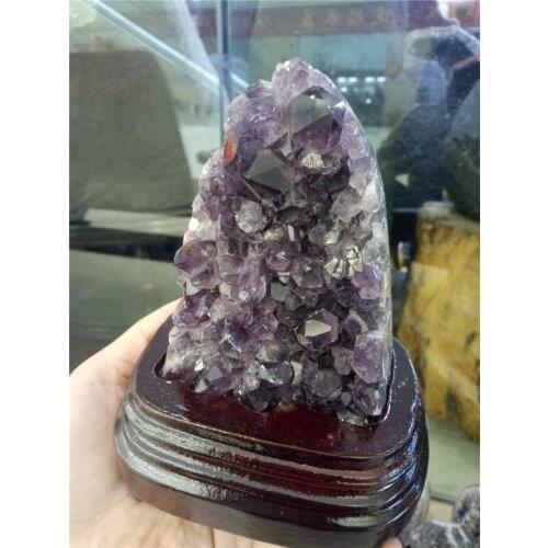 1pcs pretty natural amethyst quartz geode furnishing articles healing crystal for home&office decoration without the base