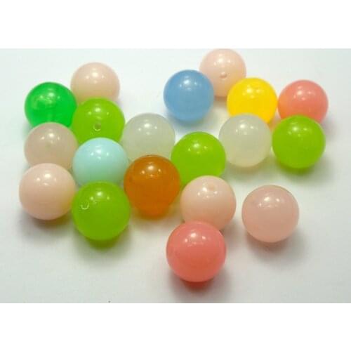 20 Mixed Color Acrylic Smooth Ball Round Beads 20mm Jelly Tone