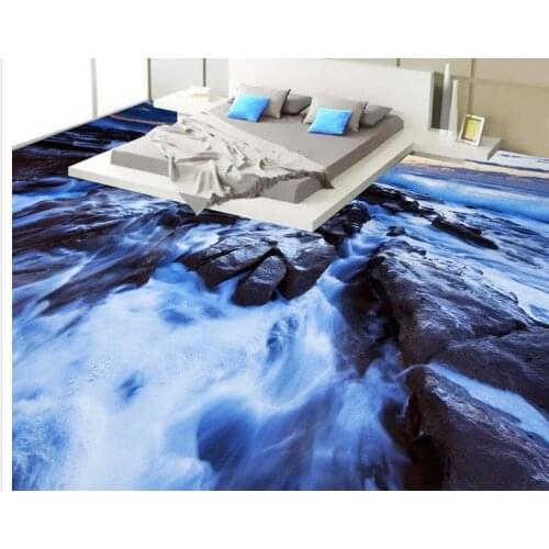 3d flooring wallpaper for bathroom waterproof rock landscape 3d pvc wallpaper 3d floor painting wallpaper