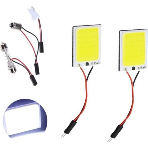 50PCS/Lot 24 SMD LED COB Chip 24LED 12V DC Dome Led Light T10 Festoon BA9S Adapters White Car Vehicle Panel LED Lamp Headlight