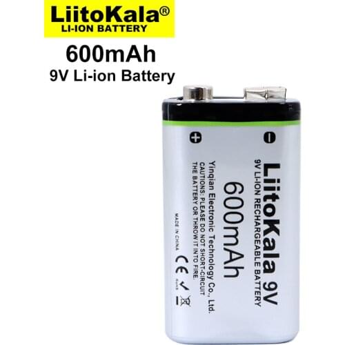 1-20PCS LiitoKala 600mAh 9V li-ion Battery 6F22 9V Rechargeable Battery For Microphone Multimeter RC Toys Temperature Gun