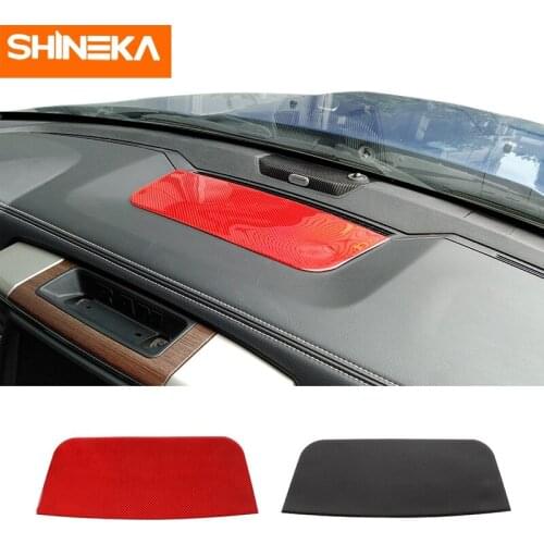 SHINEKA Real Carbon Fiber Car Center Console Dashboard Decoration Panel Cover Stickers For Dodge RAM 1500 2010-2015 Accessories