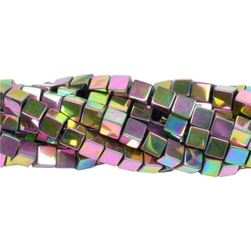 2mm 3mm 4mm Cube Suqare Hematite No Magnetic Natural Stone Beads For Necklace Bracelets Jewelry Making