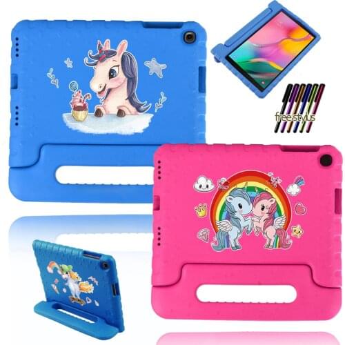 Tablet Case for Samsung Galaxy Tab A 10.1 T510 T515 Tablet PC Protective Case Childrens Shockproof Cartoon + Free Stylus