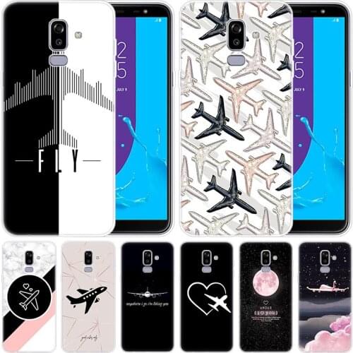 Hot Case aircraft Airplane fly travel in the Sky for Samsung Galaxy J8 J7 J6 J4 J2 2018 Core J3 2016 J5 2017 EU J4 Plus J7 Prime