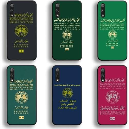 Algerian Passport Tshirt Phone Case For Huawei Honor 30 20 10 9 8 8x 8c v30 Lite view 7A pro