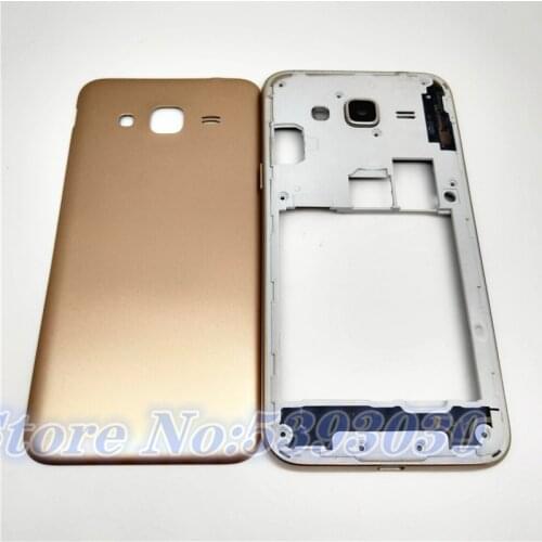 Full Housing Case For Samsung Galaxy J3 2016 J320 J320F J320FD Battery Door Back Cover Housing +Middle Frame Repair parts