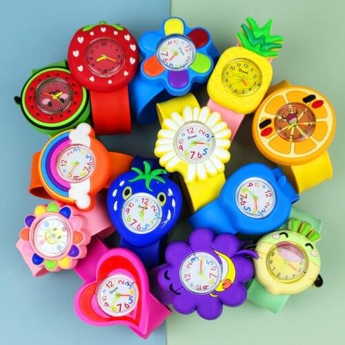 Baby Toy Rainbow Watch 3D Fruit Plant Kids Watches Children Study Time Watch Clock for Girls Boys Christmas Gifts Child Watch