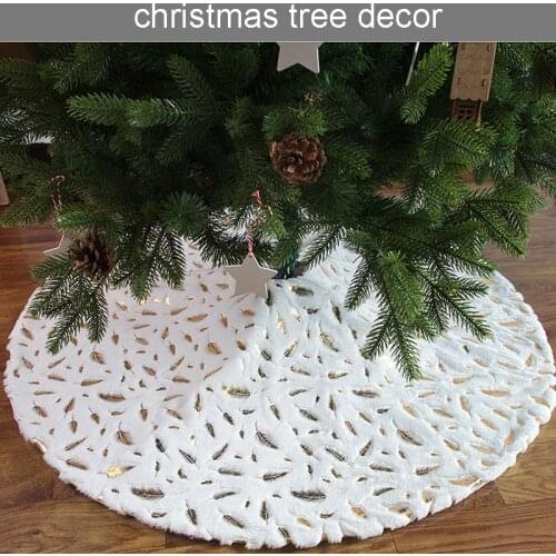Christmas Tree Skirts Faux Fur White Plush Christmas Tree Mat Xmas New Year Party Christmas Tree Decor